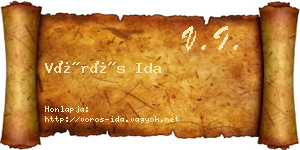 Vörös Ida névjegykártya